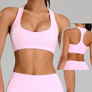 Backless <strong>Best</strong>-Selling High Support <strong>Sports</strong> Vest Crop Top U Neck Breathable Fitness Yoga Gym <strong>Bra</strong> for Women - Product Image 1