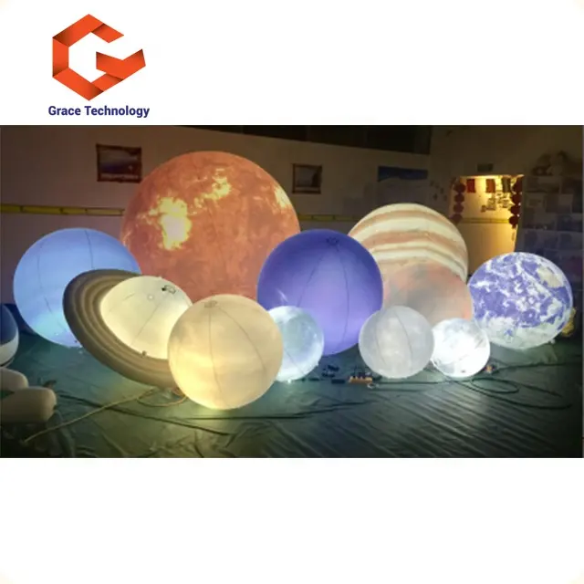 Riesige aufblasbare Erdkugel Aufblasbare Planet Ball LED-Beleuchtung Aufblasen der Globus ballon für Dekorationen