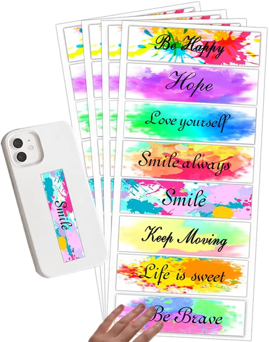 Vendita calda personalizzato acquerello adesivi calmi con citazioni di ispirazione per adulti ragazzi aula ufficio cassa del telefono