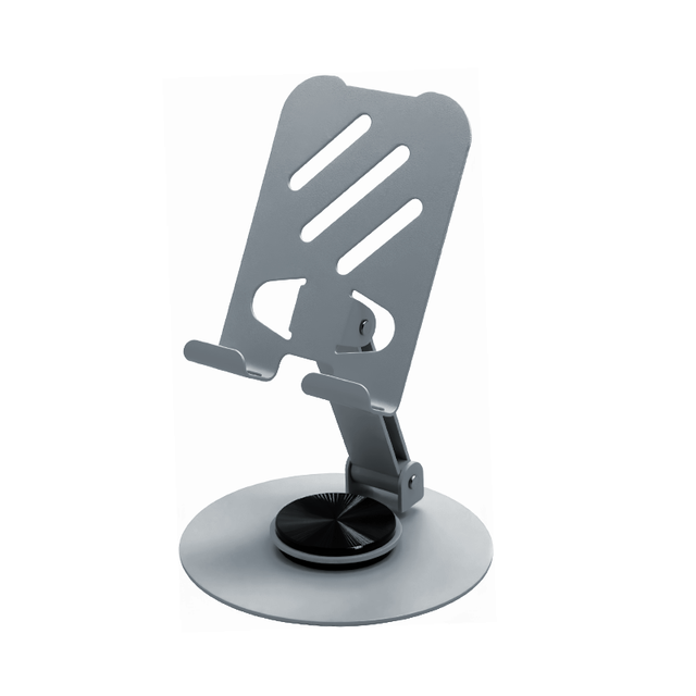 Full Aluminium Alloy 360 Degree Rotatable Flexible Adjustable Height Phone Stand Base Cell Phone Holder for Bed Table Tablet
