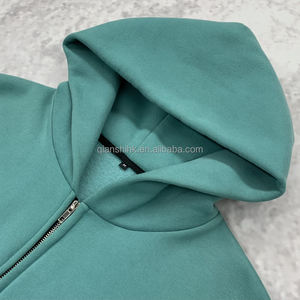 Fleece Zipup <b>Hoodie</b> Custom Streetwear Hoodies 100% Cotton Unisex Cropped <b>Vintage</b> Heavyweight Custom <b>Zip</b> <b>up</b> <b>Hoodie</b> - Product Image 3