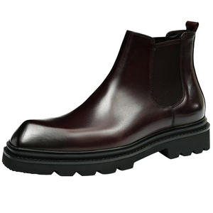 Bottes montantes classiques et polyvalentes en cuir véritable pour homme, imperméables et antidérapantes, idéales pour l'extérieur et le travail – Nouvelle collection automne-hiver - Product Image 1