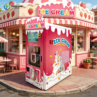 Distributeur automatique de crème glacée à paiement par pièces, machine à crème glacée commerciale multifonctionnelle à vendre, machine à crème glacée haute capacité