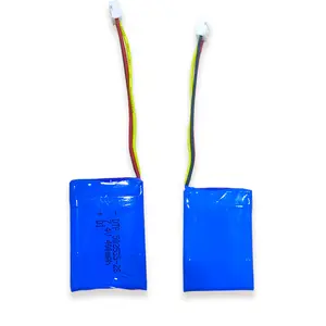 Customize small lipo batteries DTP 502535-2S 7.4V 400mAh rechargeable lithium polymer battery pack with NTC 3 wires