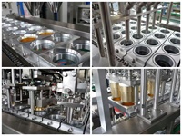 Machine de remplissage, de scellage et d'emballage de gobelets de communion préremplis en acier inoxydable pour vin rouge et hosties