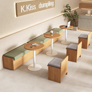 Conjunto de Sofás de <span class=keywords><strong>Esquina</strong></span> para Cafetería o Bar con Diseño de Paneles de Madera Personalizados y Tapicería de Cuero para Restaurantes, Hoteles y Cafeterías - Product Image 1