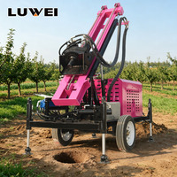 Foreuse hydraulique sur roues de 300 m pour puits d'eau, moteur diesel, pour l'exploitation minière, géothermique et le forage de puits