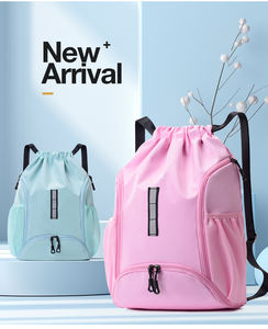 กระเป๋าเป้สะพายหลังแบบมีเชือกผูก ผลิตจากโพลีเอสเตอร์ 210D กันน้ำ แฟชั่นสำหรับทุกเพศ พิมพ์โลโก้ได้ตามต้องการ พร้อมซิปปิด เหมาะสำหรับออกกำลังกาย พักผ่อน และเล่นกีฬา - Product Image 6