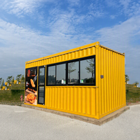 Conteneur de magasin mobile, boutique préfabriquée portable, panneaux sandwich, structure en acier isolée pour le commerce de détail de rue