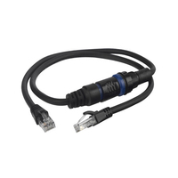 Conector Hembra de Plástico de 8 Pines para Montaje en Panel, Adaptador de Conector de Cable Cat5 para Transmisión de Señal con Arnés de Cables RJ45