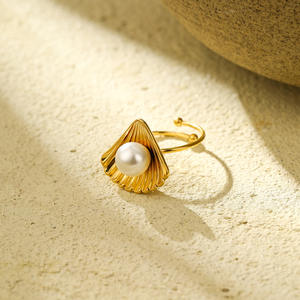 แหวนไทเทเนียมประดับมุกสไตล์ยุโรปและอเมริกาล่าสุด ทันสมัย หรูหรา และใช้งานได้หลากหลาย - Product Image 4