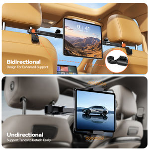 Soporte de reposacabezas de estilo magnético de doble varilla de aleación de aluminio al por mayor de fábrica soporte de asiento trasero de coche para iPad o teléfono - Product Image 5