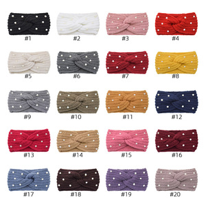 Warm Oor Bescherming Parel Garen Kruis Hoofdband Gebreide Winter Yoga Haaraccessoires Breed Gezicht Wassen Cover Feeststijl Hoofdband - Product Image 6