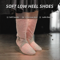 Chaussures de danse professionnelles Evkoodance à talon bas souple de 1,5 cm, en daim synthétique personnalisé, pour la danse de salon/latine/jazz/salsa – Vente chaude
