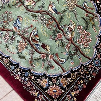 Premium Grade Luxury Bird Flower Tree Runner Rugs Modal Machine Woven Wall Tapestry Floor Mat 60*90cm