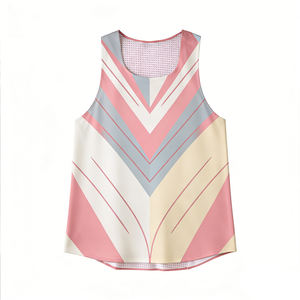 เสื้อกล้ามวิ่งแห้งเร็ว ระบายอากาศได้ดี แบบยูนิเซ็กซ์ คอกลม ลายทาง สีสันตัดกัน เหมาะสำหรับวิ่งและออกกำลังกาย - Product Image 5