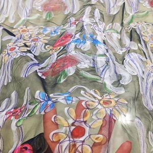 Robe brodée Organza dentelle fleur plat Mes dentelle nigériane broderie dentelle tissu à vendre - Product Image 5