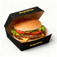 Contenants à emporter personnalisables - Boîtes à sandwich et à hamburgers recyclables avec impression de logo pour les entreprises de restauration - Boîte à hamburgers