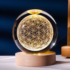 Bulk Crystal <b>Ball</b> Eco-Friendly 6cm 3D Laser Engraved Star Sphere <b>LED</b> Lamp Assorted Designs Holiday Party Favors Corporate Gifts - Product Image 5
