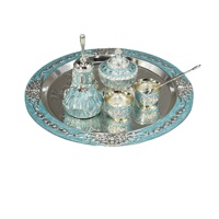 Assiette de présentation de fruits secs et de noix en métal argenté à motif animalier écologique avec services de vaisselle émaillée, style américain, pour fêtes