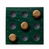 Jeu XO en bois de frêne d'olive haut de gamme ensemble de jeu personnalisé WoodenTic Tac Toe avec logo gravé