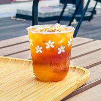 Gobelets en plastique personnalisés pour boissons à emporter, gobelets en plastique PET jetables en forme de U pour boissons froides