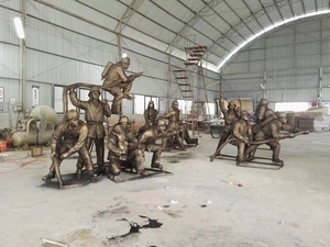 Esculturas de Fibra de Vidrio Personalizadas <span class=keywords><strong>para</strong></span> Grandes Parques al Aire Libre con <span class=keywords><strong>Figuras</strong></span> Humanas y Animales de <span class=keywords><strong>Cemento</strong></span> Color Bronce Antiguo - Product Image 5