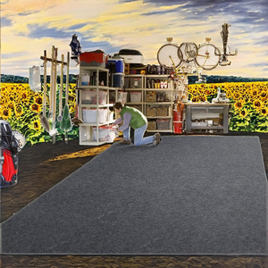 17 'X 7'4' Tapis de sol de voiture de garage moderne Tapis de stationnement lavable réutilisable Huile absorbante Protection pour voiturettes de golf Motos - Product Image 2