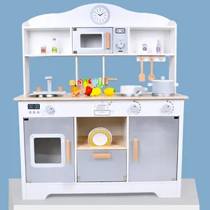 Kids Pretend Kitchen Play Set Pretend Wooden Play Kitchen Toy Realistic Setup Includes Pot Pan Utensils And Fruits Girl Toy