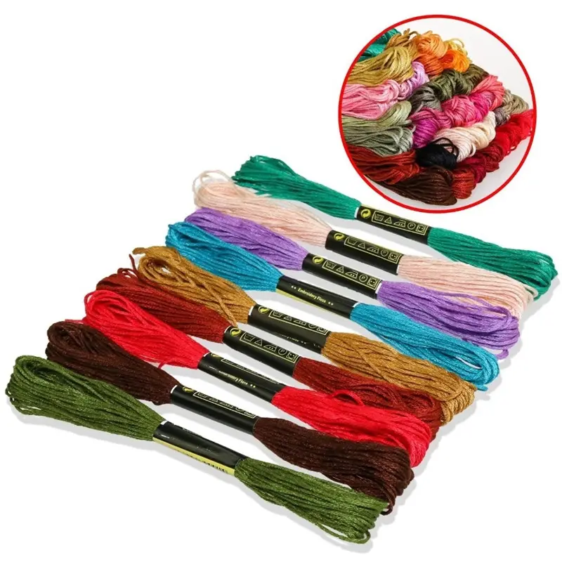 Hot Sale 50Pcs 100Pcs 200Pcs 447Pcs Mix Colors Cotton Sewing Skeins Cross Stitch Embroidery Thread Floss Kit DIY Sewing Tools