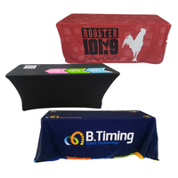 Nappe blanche imprimée avec logo, 6 pieds, design simple, personnalisable pour événements, maison, publicité et promotion