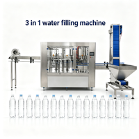 Machine de remplissage d'eau automatique personnalisable 3 en 1, équipement de remplissage d'eau pure, bouteille PET pour usine d'eau minérale