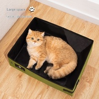 Bac à litière pour chat pliable, jetable, en plastique imperméable, portable, avec sac de rangement pour les voyages