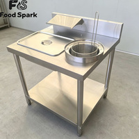 Table de panure professionnelle pour poulet frit pour restaurant de restauration rapide, table de travail en acier inoxydable