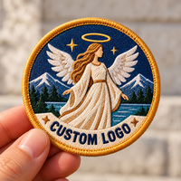 Patchs APEX, motif ange, broderie personnalisée, logo de marque, broderie de luxe en satin haute densité, patch brodé en usine