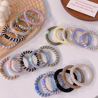 Élastiques à cheveux multicolores tressés en caoutchouc pour filles et femmes – Attaches pour queue de cheval tendance