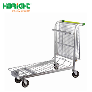 Heavy Duty Metal <b>Hand</b> Trolley Wire Basket 150kg Capacity 5'' PU Wheels Supermarket Restocking Warehouse Logistics <b>Cart</b> - Product Image 4
