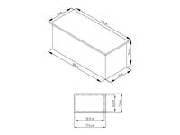 PAVIA 750 Boîte de rangement de jardin en métal Boîte de rangement de jardin extérieure en métal bac de rangement de patio pour coussin extérieur verrouillable