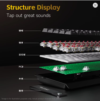 Clavier mécanique AJAZZ NK68 V2 à échange à chaud, clavier filaire RGB 65 %, clavier mécanique compact pour le bureau, la maison et les jeux