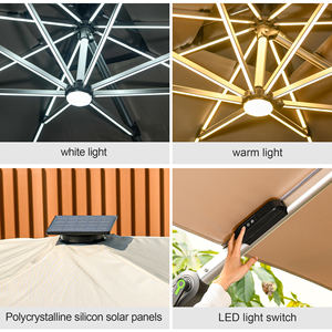 Parasol de jardin d'extérieur, résistant au vent, stable, 11x7cm, jaune, blanc, <span class=keywords><strong>solaire</strong></span>, parasol, pare-soleil - Product Image 5