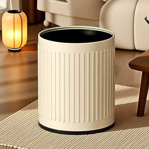 Cylindrical Trash Can Large Capacity Indoor Use For Living Room Bedroom Bathroom Kitchen Office Waste Bin - Product Image 1
