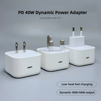Cargador Rápido Original de 40W, Adaptador de Corriente Dinámico USB C, Cargador para Teléfono Móvil UE, EU, UK, para iPhone, Macbook de Escritorio, Cargador de Pared