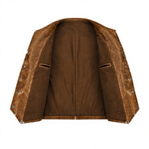 Gilet de cowboy western en fausse fourrure personnalisé pour homme |   Vêtements d'extérieur anti-rides de qualité supérieure faits à la main |   Service OEM - Product Image 4