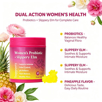 LUVVTIA Gummies Probiotiques à l'Orme Glissante pour Femmes, Équilibre du pH, Complément Vitaminique pour Adultes et Adolescents, Certifié, Vente en Gros Personnalisée OEM