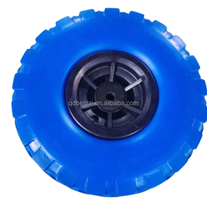 16inch 400-8 PU bọt bánh xe lốp Polyurethane xe cút kít PU phẳng miễn phí bánh xe cho toa xe giỏ hàng - Product Image 3