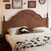 Cadre de lit traditionnel en bois massif, sculpté en chevron, en noyer et chêne, taille Queen et King, personnalisable, OEM