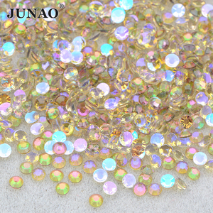 JUNAO 2mm-6mm Non Hot Fix resina strass alla rinfusa Aurora bianco diamante Aurora <span class=keywords><strong>pietre</strong></span> <span class=keywords><strong>trasparenti</strong></span> per Nail Art - Product Image 4