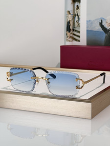 نظارات شمسية بدون إطار من العلامة التجارية الفاخرة بتصميم أنيق <span class=keywords><strong>UV400</strong></span> نظارات بإطار مربع عالي الجودة للرجال والنساء عصرية مضادة للإشعاع - Product Image 2