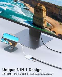 <span class=keywords><strong>Adaptateur</strong></span> <span class=keywords><strong>USB</strong></span>-C vers HDTV pour iPhone 15/16, MacBook, iPad avec charge rapide HD-MI PD - Pas compatible <span class=keywords><strong>Lightning</strong></span> - Product Image 4