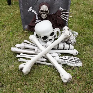 Plastic Bones Scary Props Decoration Halloween Skeleton Bones for Life Size Skull Bones Decor